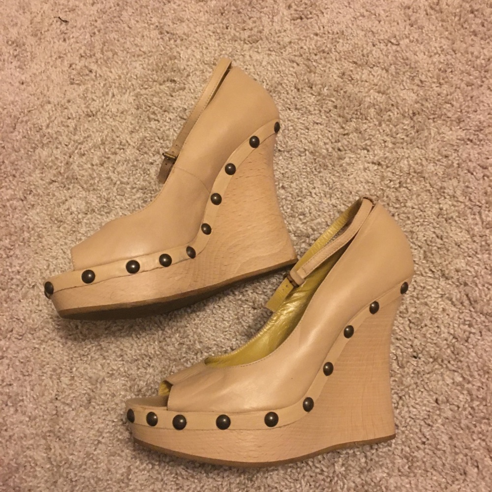 Etro leather wedge platform sandals made in Italy